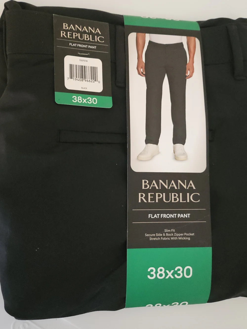 Banana Republic Men's Flat Front Pants - Black